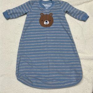 Blue Striped Bear baby boy sleep sack Pajamas size 6-9 months